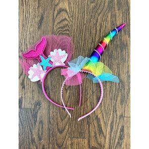 3/$30 Unicorn and Mermaid Sparkle Rainbow Girls  Headbands